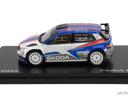 Skoda Fabia Iii R5 Skoda Motorsport Design CS N°0 Rally 2015 Jan Kopecky - Pavel Dresler 1:43 Abrex biela modrá