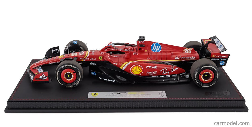 Ferrari F1 SF-24 Team Scuderia Ferrari N°16 Víťaz Austin USA GP 2024 Charles Leclerc 1:18 BBR Models červená čierna