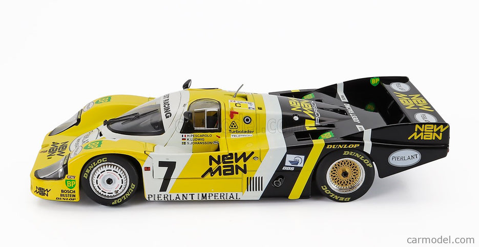 Porsche 956L Turbo Team Newman Joest Racing N°7 Víťaz 24h Le Mans 1984 Klaus Ludwig - Henri Pescarolo - Stefan Johansson 1:18 Werk83 žltá čierna