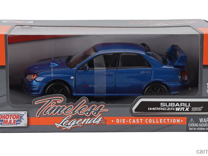 Subaru Impreza Wrx STi 2003 - Black Kolesá 1:24 Motor Max modrá metalická