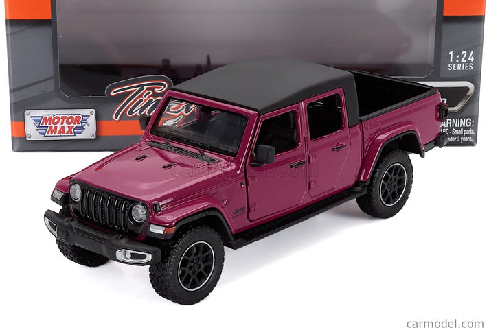 Jeep Gladiator Overland Pick-UP Soft-Top 2021 1:27 Motor Max Dark fuksiová