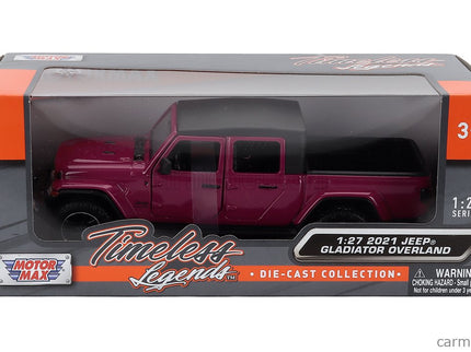 Jeep Gladiator Overland Pick-UP Soft-Top 2021 1:27 Motor Max Dark fuksiová