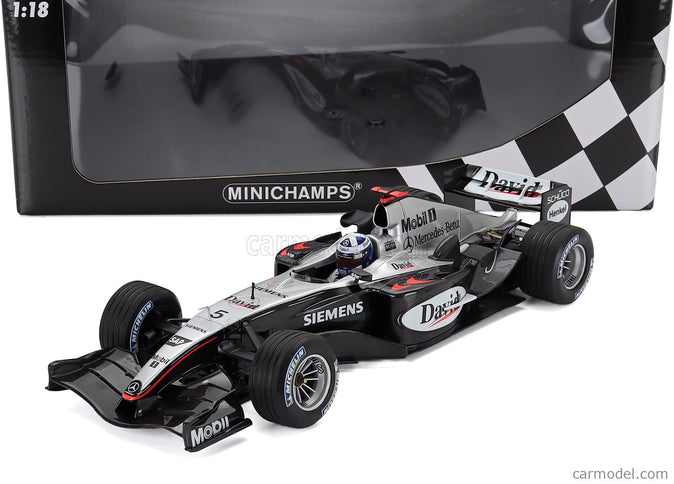 Mclaren F1 MP4/19 N°5 Sezóna 2004 David Coulthard 1:18 Minichamps čierna strieborná