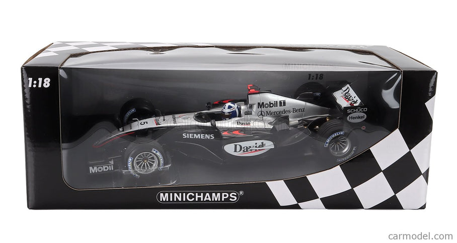 Mclaren F1 MP4/19 N°5 Sezóna 2004 David Coulthard 1:18 Minichamps čierna strieborná