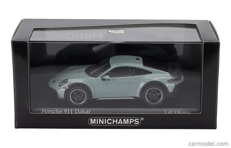 Porsche 911 992 Dakar Coupe 2023 1:43 Minichamps zelená metalická