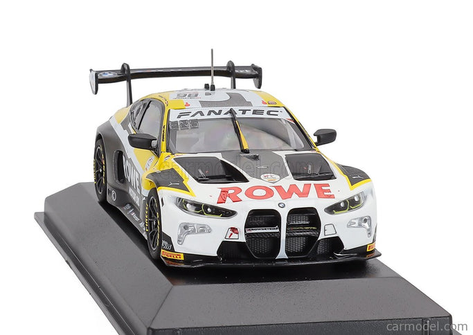 BMW 4-SERIES M4 GT3 Team Rowe Racing N°98 Víťaz 24h Spa 2023 Philipp Eng - Marco Wittmann - Nick Yelloly 1:43 Minichamps biela sivá žltá