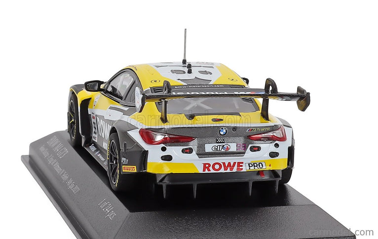 BMW 4-SERIES M4 GT3 Team Rowe Racing N°98 Víťaz 24h Spa 2023 Philipp Eng - Marco Wittmann - Nick Yelloly 1:43 Minichamps biela sivá žltá