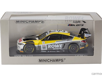 BMW 4-SERIES M4 GT3 Team Rowe Racing N°98 Víťaz 24h Spa 2023 Philipp Eng - Marco Wittmann - Nick Yelloly 1:43 Minichamps biela sivá žltá