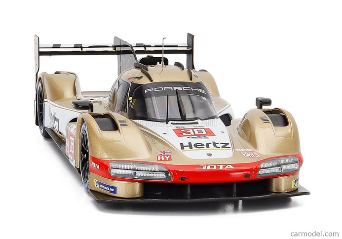 Porsche 963 9RD 4.6L Turbo V8 Team Hertz Jota N°38 24h Le Mans 2023 Antonio Felix Da Costa - Will Stevens - Yifei YE 1:18 IXO Models zlatá metalická biela