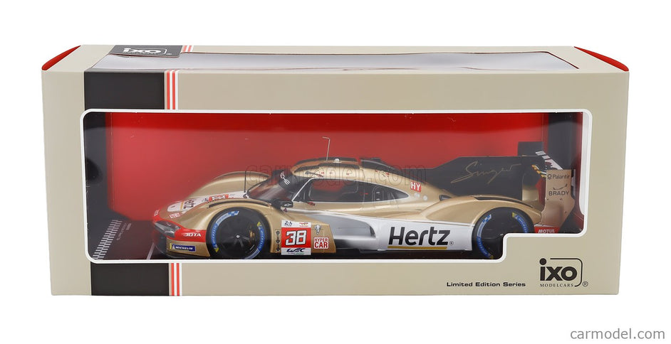 Porsche 963 9RD 4.6L Turbo V8 Team Hertz Jota N°38 24h Le Mans 2023 Antonio Felix Da Costa - Will Stevens - Yifei YE 1:18 IXO Models zlatá metalická biela