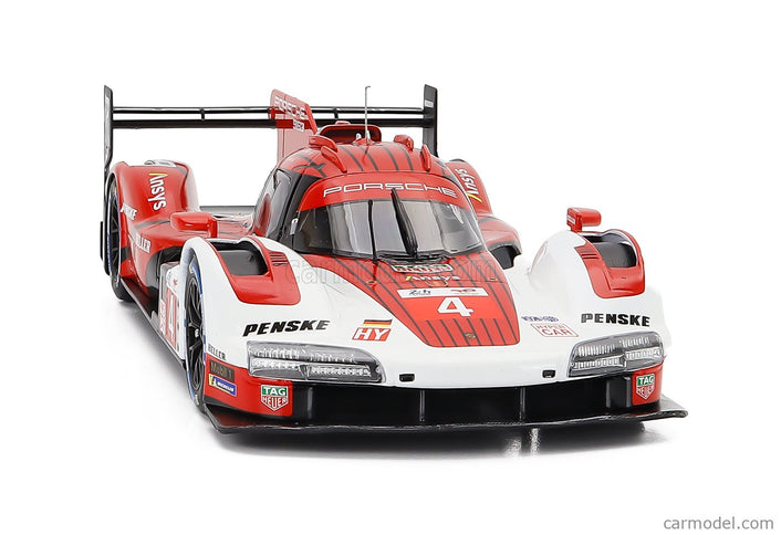 Porsche 963 9RD 4.6L Turbo V8 Team Porsche Penske Motorsport N°4 24h Le Mans 2024 Mathieu Jaminet - Felipe Nasr - Nick Tandy 1:18 IXO Models červená biela čierna