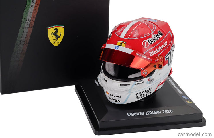 Bell Helmet Helma F1 Charles Leclerc Team Ferrari HP N°16 Sezóna 2026 1:5 Looksmart červená biela