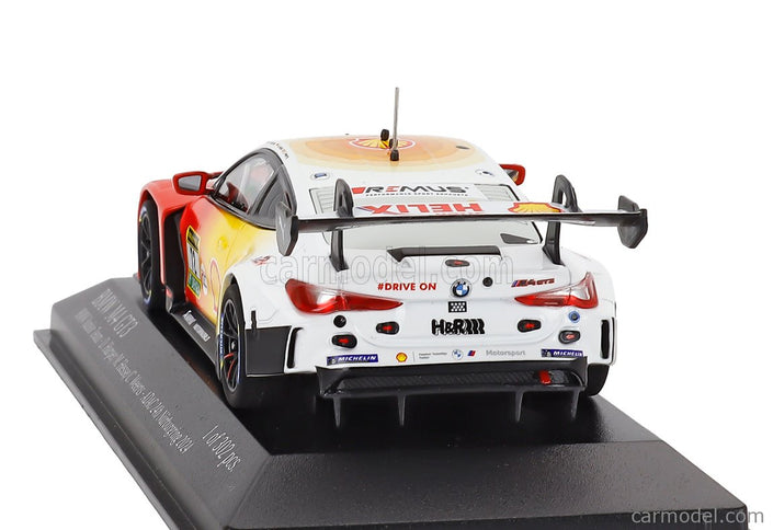 BMW 4-SERIES M4 GT3 3.0L Twin Turbo Team Bmw Rmg N°72 3. Miesto 24h Nurburgring 2024 Dan Harper - Max Hesse - Charles Weerts 1:43 Minichamps červená žltá biela