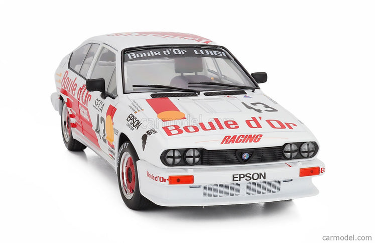 ALFA ROMEO Alfetta GTV6 N°43 24h Spa 1985 Bernard De Dryver - Francois Xavier Boucher - Loudwig Boucher 1:18 Solido biela oranžová