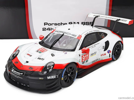 Porsche 911 991 RSR 4.0L Team Porsche GT N°911 24h Daytona 2018 Fred Makowieckie - Patrick Pilet - Nick Tandy 1:12 IXO Models biela čierna červená