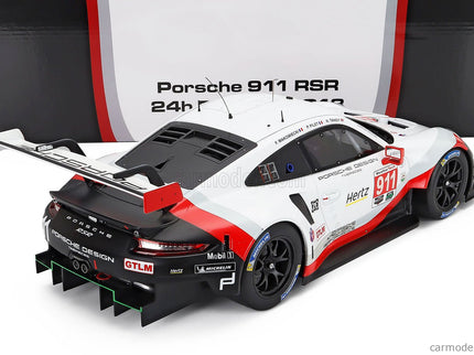 Porsche 911 991 RSR 4.0L Team Porsche GT N°911 24h Daytona 2018 Fred Makowieckie - Patrick Pilet - Nick Tandy 1:12 IXO Models biela čierna červená