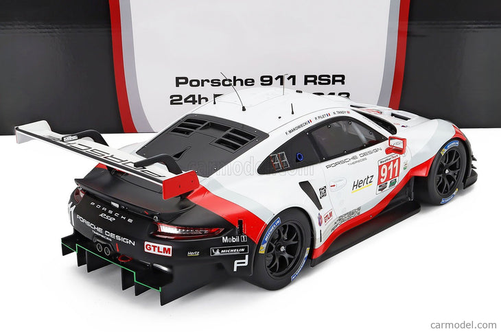 Porsche 911 991 RSR 4.0L Team Porsche GT N°911 24h Daytona 2018 Fred Makowieckie - Patrick Pilet - Nick Tandy 1:12 IXO Models biela čierna červená
