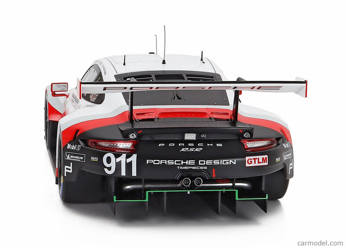 Porsche 911 991 RSR 4.0L Team Porsche GT N°911 24h Daytona 2018 Fred Makowieckie - Patrick Pilet - Nick Tandy 1:12 IXO Models biela čierna červená