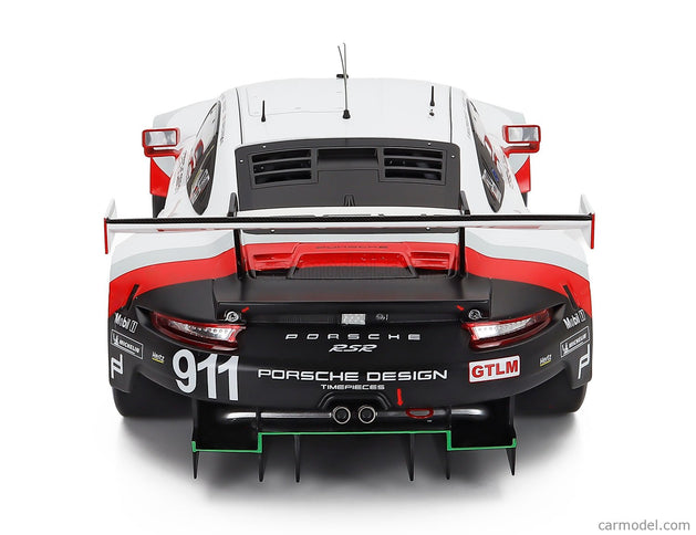 Porsche 911 991 RSR 4.0L Team Porsche GT N°911 24h Daytona 2018 Fred Makowieckie - Patrick Pilet - Nick Tandy 1:12 IXO Models biela čierna červená