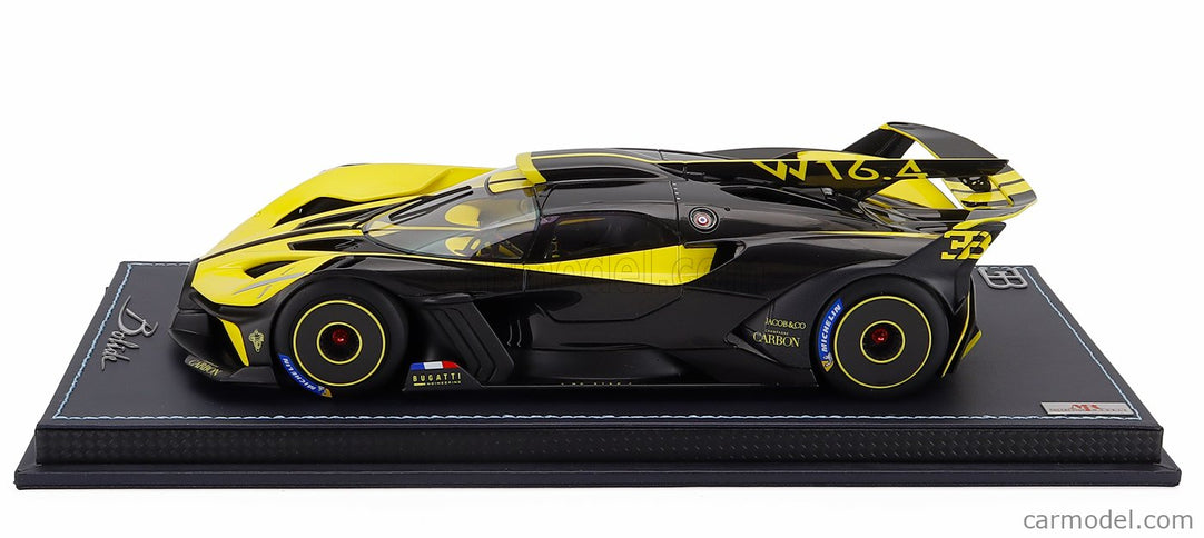 Bugatti Bolide W16.4 8.0 Four-Turbo 1850hp 500km/h 2020 1:18 MR Models žltá čierna