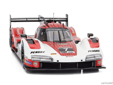 Porsche 963 9RD 4.6L Turbo V8 Team Porsche Penske Motorsport N°7 Víťaz IMSA 24h Daytona 2024 Matt Campbell - Dane Cameron - Felipe Nasr - Josef Newgarden 1:18 IXO Models červená biela čierna