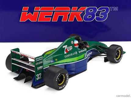 Jordan F1 191 Team 7up Jordan N°32 Free Practice Belgium GP 1991 Michael Schumacher 1:18 Werk83 zelená modrá