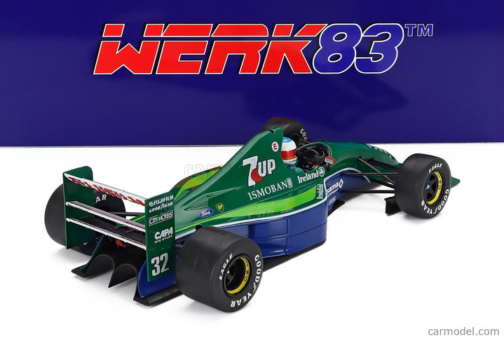 Jordan F1 191 Team 7up Jordan N°32 Free Practice Belgium GP 1991 Michael Schumacher 1:18 Werk83 zelená modrá