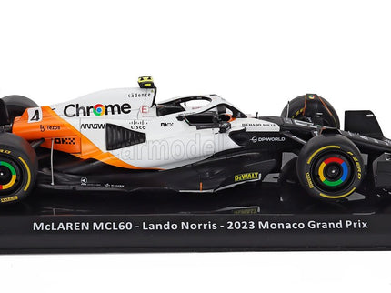 Mclaren F1 MCL60 Team Mclaren N°4 Monaco GP 2023 Lando Norris 1:24 Edicola čierna biela oranžová