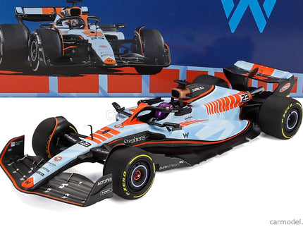 Williams F1 FW45 Team Williams Racing Gulf N°23 Singapore GP 2023 Alexander Albon 1:18 Minichamps svetlomodrá