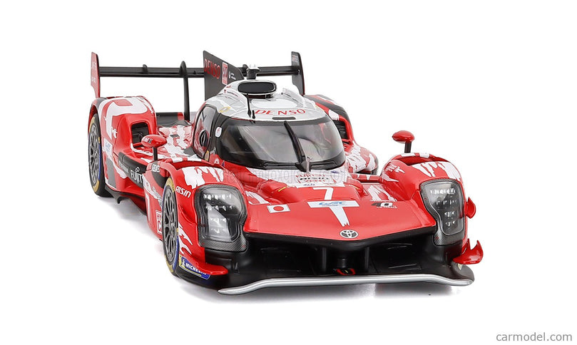 Toyota GR010 3.5L V6 Team Gazoo Racing N°7 5. Miesto 24h Le Mans 2025 Mike Conway - Kamui Kobayashi - Nyck De Vries 1:18 IXO Models červená biela čierna