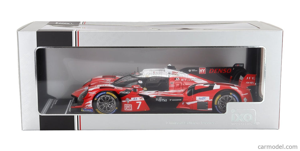 Toyota GR010 3.5L V6 Team Gazoo Racing N°7 5. Miesto 24h Le Mans 2025 Mike Conway - Kamui Kobayashi - Nyck De Vries 1:18 IXO Models červená biela čierna