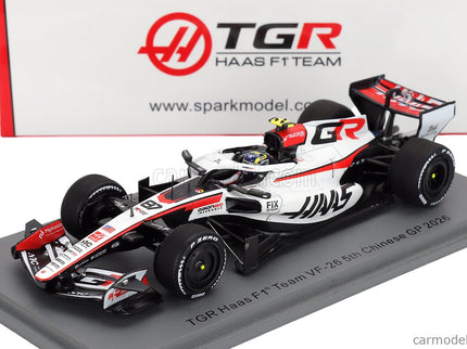Haas F1 VF-26 Team Tgr Haas N°87 China GP 2026 Oliver Bearman 1:43 Spark Model biela červená čierna