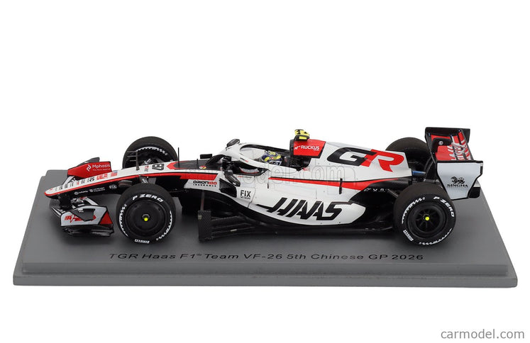 Haas F1 VF-26 Team Tgr Haas N°87 China GP 2026 Oliver Bearman 1:43 Spark Model biela červená čierna