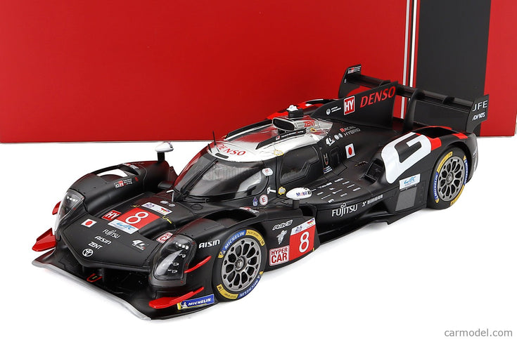 Toyota GR010 3.5L V6 Twin Turbo Hybrid Team Gazoo Racing N°8 24h Le Mans 2025 Sebastian Buemi - Brendon Hartley - Ryo Hirakawa 1:18 IXO Models čierna biela
