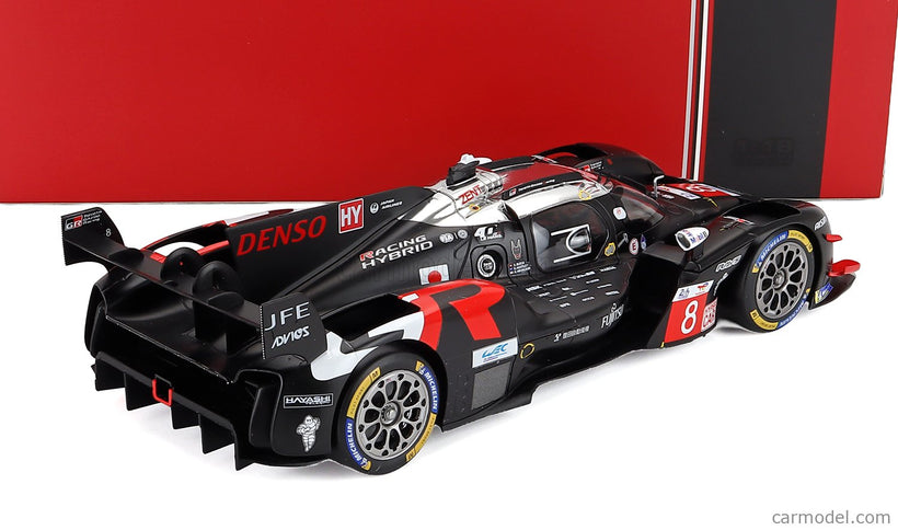 Toyota GR010 3.5L V6 Twin Turbo Hybrid Team Gazoo Racing N°8 24h Le Mans 2025 Sebastian Buemi - Brendon Hartley - Ryo Hirakawa 1:18 IXO Models čierna biela