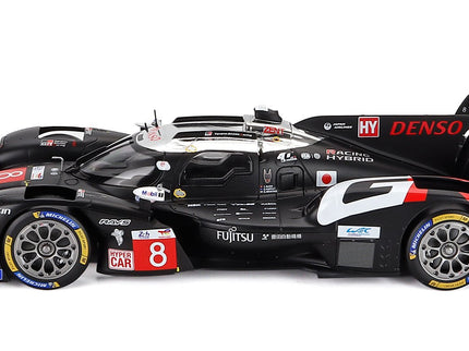 Toyota GR010 3.5L V6 Twin Turbo Hybrid Team Gazoo Racing N°8 24h Le Mans 2025 Sebastian Buemi - Brendon Hartley - Ryo Hirakawa 1:18 IXO Models čierna biela