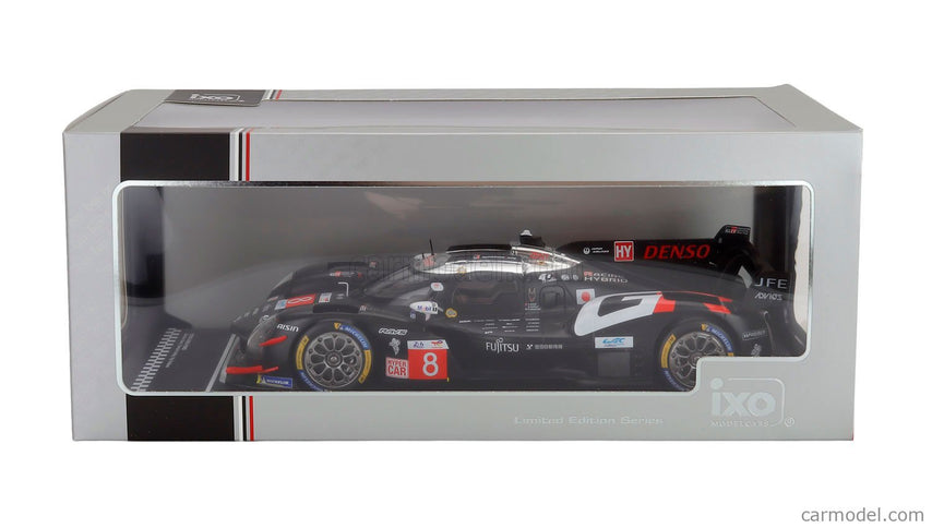 Toyota GR010 3.5L V6 Twin Turbo Hybrid Team Gazoo Racing N°8 24h Le Mans 2025 Sebastian Buemi - Brendon Hartley - Ryo Hirakawa 1:18 IXO Models čierna biela