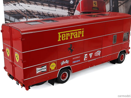 Om Fiat 150 Rolfo Nákladiak Team Scuderia Ferrari Car Transporter 24h Le Mans 70s Version 2-ASSI 1966 1:18 Werk83 červená
