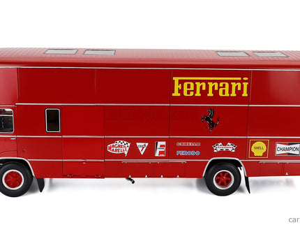 Om Fiat 150 Rolfo Nákladiak Team Scuderia Ferrari Car Transporter 24h Le Mans 70s Version 2-ASSI 1966 1:18 Werk83 červená