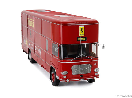 Om Fiat 150 Rolfo Nákladiak Team Scuderia Ferrari Car Transporter 24h Le Mans 70s Version 2-ASSI 1966 1:18 Werk83 červená