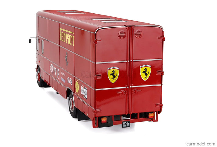 Om Fiat 150 Rolfo Nákladiak Team Scuderia Ferrari Car Transporter 24h Le Mans 70s Version 2-ASSI 1966 1:18 Werk83 červená