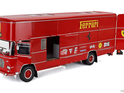 Om Fiat 150 Rolfo Nákladiak Team Scuderia Ferrari Car Transporter 24h Le Mans 70s Version 2-ASSI 1966 1:18 Werk83 červená