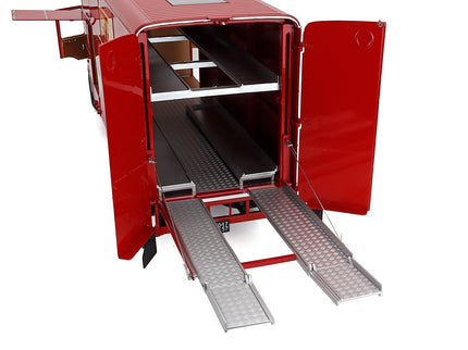 Om Fiat 150 Rolfo Nákladiak Team Scuderia Ferrari Car Transporter 24h Le Mans 70s Version 2-ASSI 1966 1:18 Werk83 červená