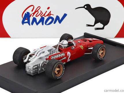 Ferrari F1 312 N°2 Italy GP 1967 Chris Amon - With Driver Figúrka 1:43 Brumm červená