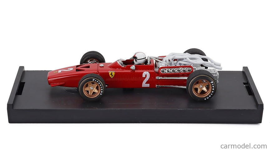 Ferrari F1 312 N°2 Italy GP 1967 Chris Amon - With Driver Figúrka 1:43 Brumm červená