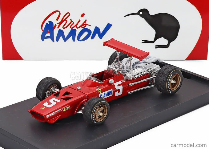 Ferrari F1 312 N°5 2. Miesto British GP 1968 Chris Amon 1:43 Brumm červená
