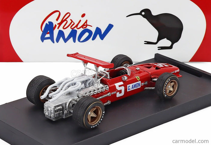 Ferrari F1 312 N°5 2. Miesto British GP 1968 Chris Amon 1:43 Brumm červená
