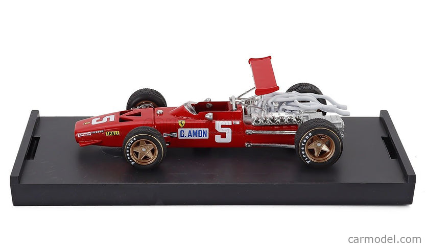 Ferrari F1 312 N°5 2. Miesto British GP 1968 Chris Amon 1:43 Brumm červená