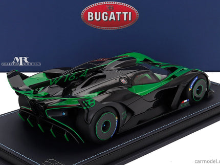 Bugatti Bolide W16.4 8.0 Four-Turbo 1850hp 500km/h 2020 1:18 MR Models zelená Piper - zelená čierna