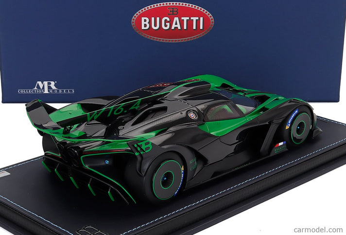 Bugatti Bolide W16.4 8.0 Four-Turbo 1850hp 500km/h 2020 1:18 MR Models zelená Piper - zelená čierna